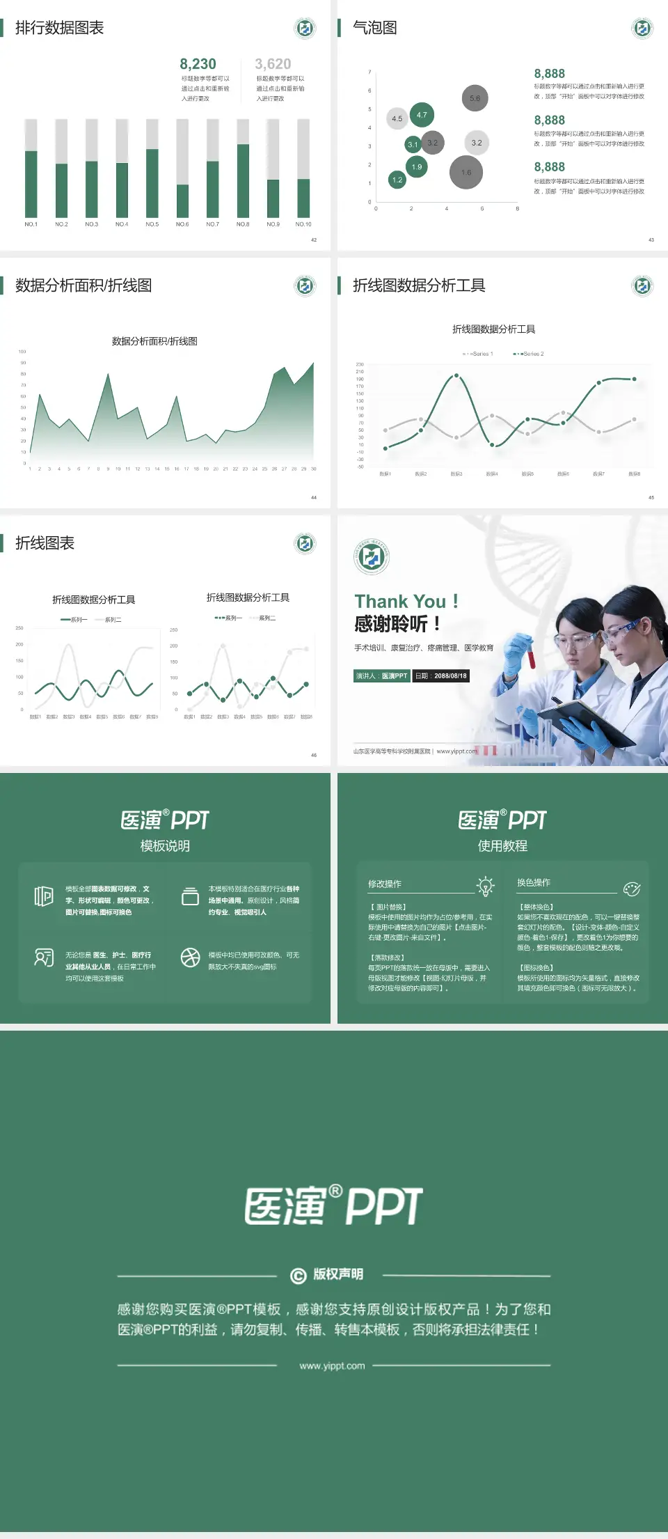 山东医学高等专科学校附属医院科研成果展示PPT模板4:3格式幻灯片预览图6