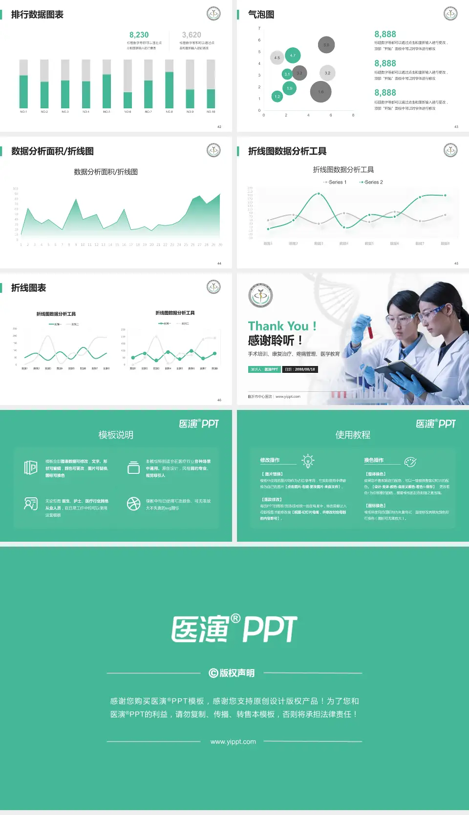 临沂市中心医院科研成果展示PPT模板16:9格式幻灯片预览图6