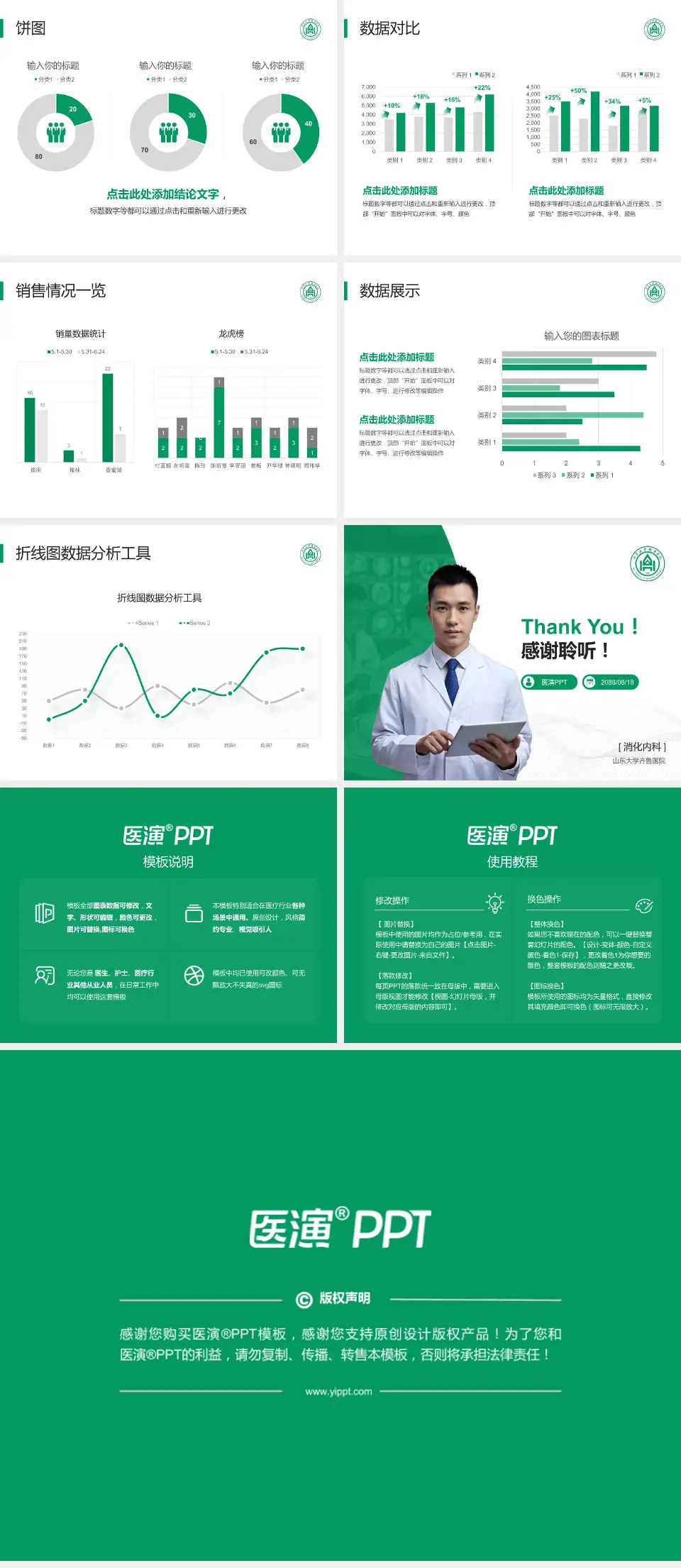 山东大学齐鲁医院病例分享与讨论PPT模板4:3格式幻灯片预览图4