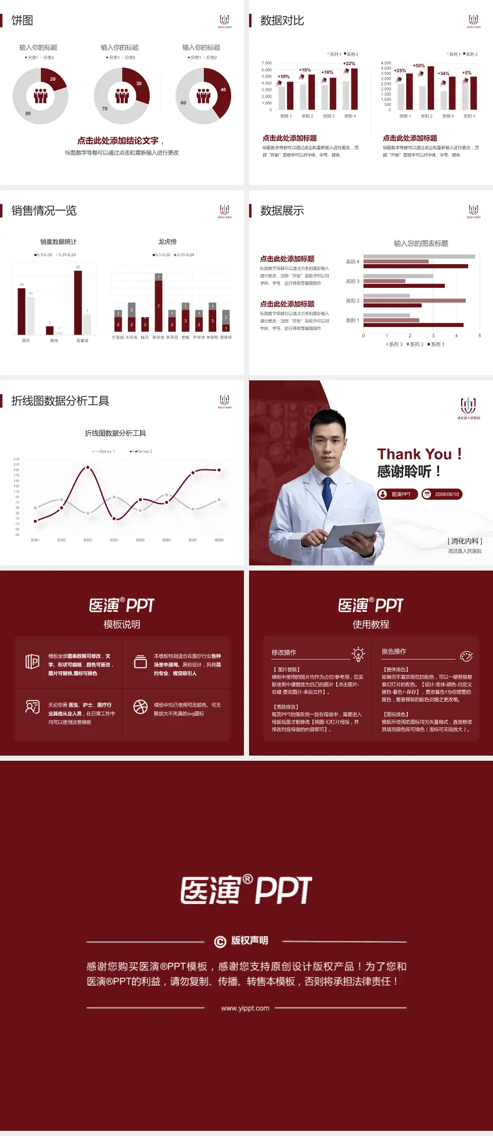 成武县人民医院病例分享与讨论PPT模板4:3格式幻灯片预览图4