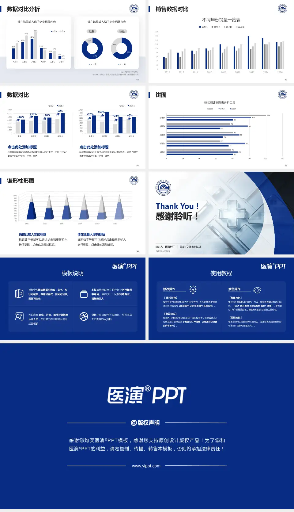 高邮市人民医院医疗行业比赛专用PPT模板16:9格式幻灯片预览图7