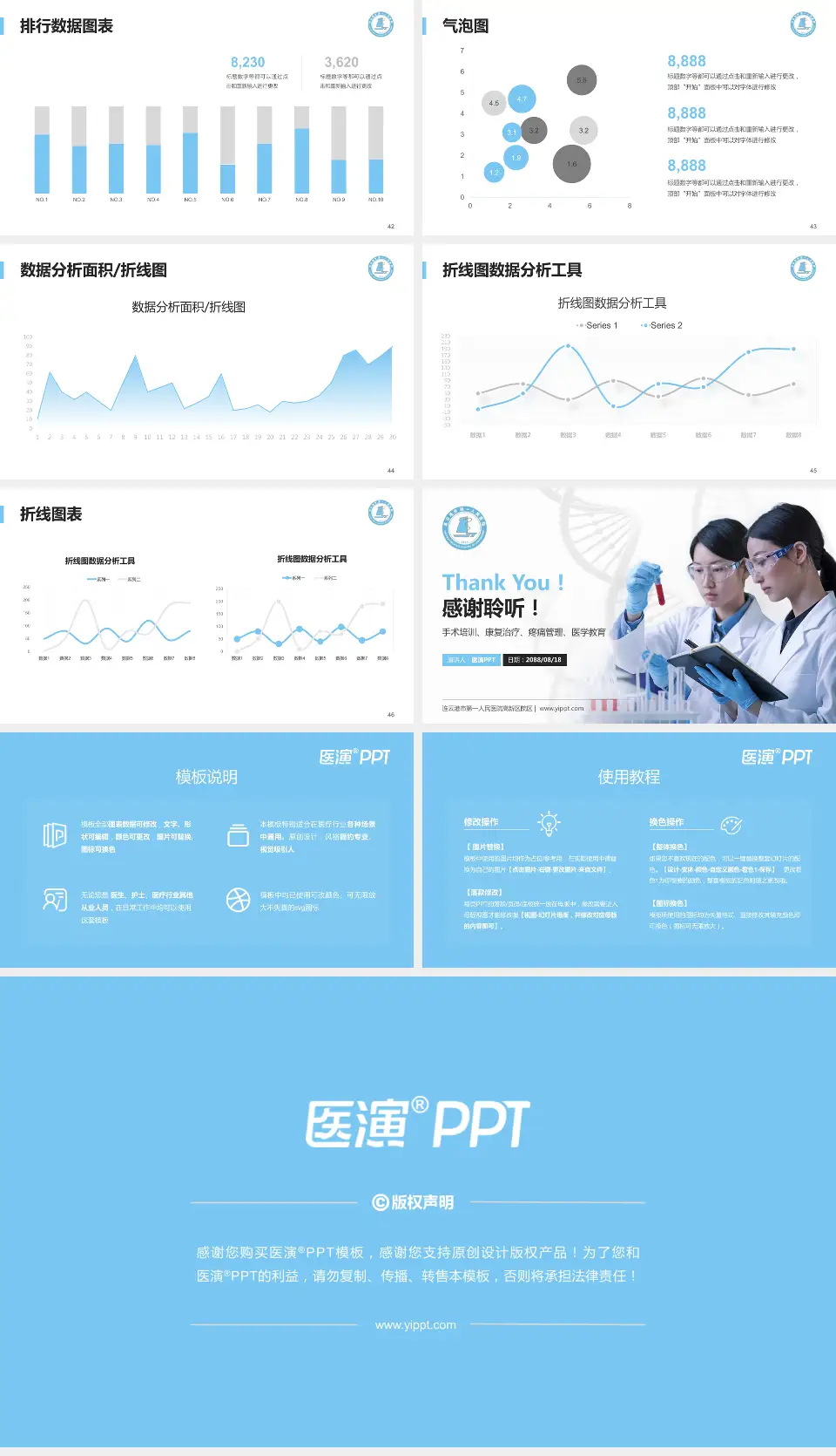连云港市第一人民医院高新区院区科研成果展示PPT模板16:9格式幻灯片预览图6