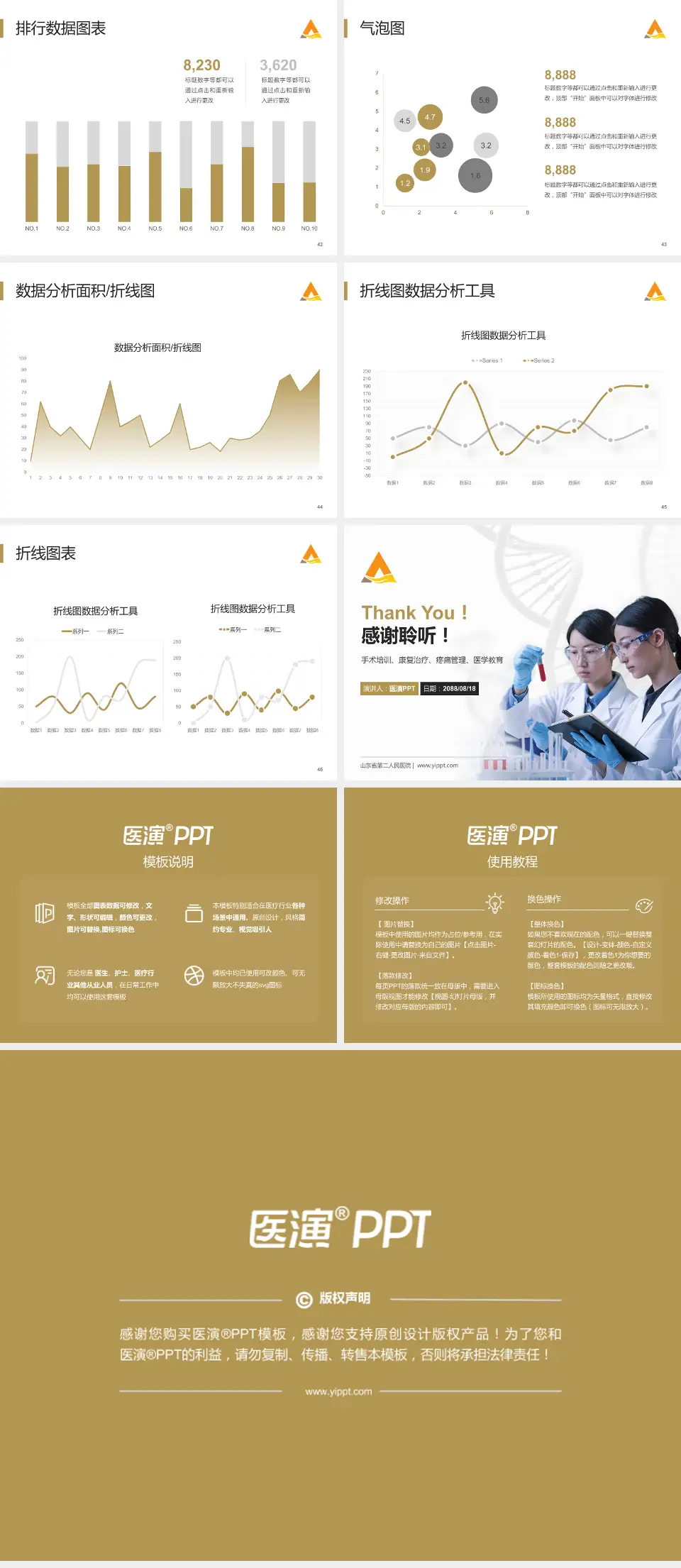 山东省第二人民医院科研成果展示PPT模板4:3格式幻灯片预览图6