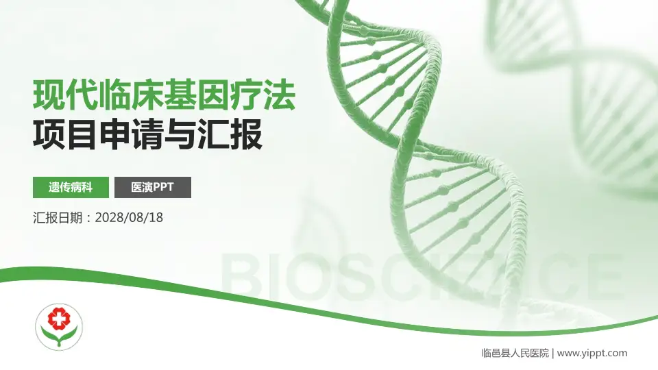 临邑县人民医院项目申请与汇报PPT模板16:9格式PPT封面效果预览图