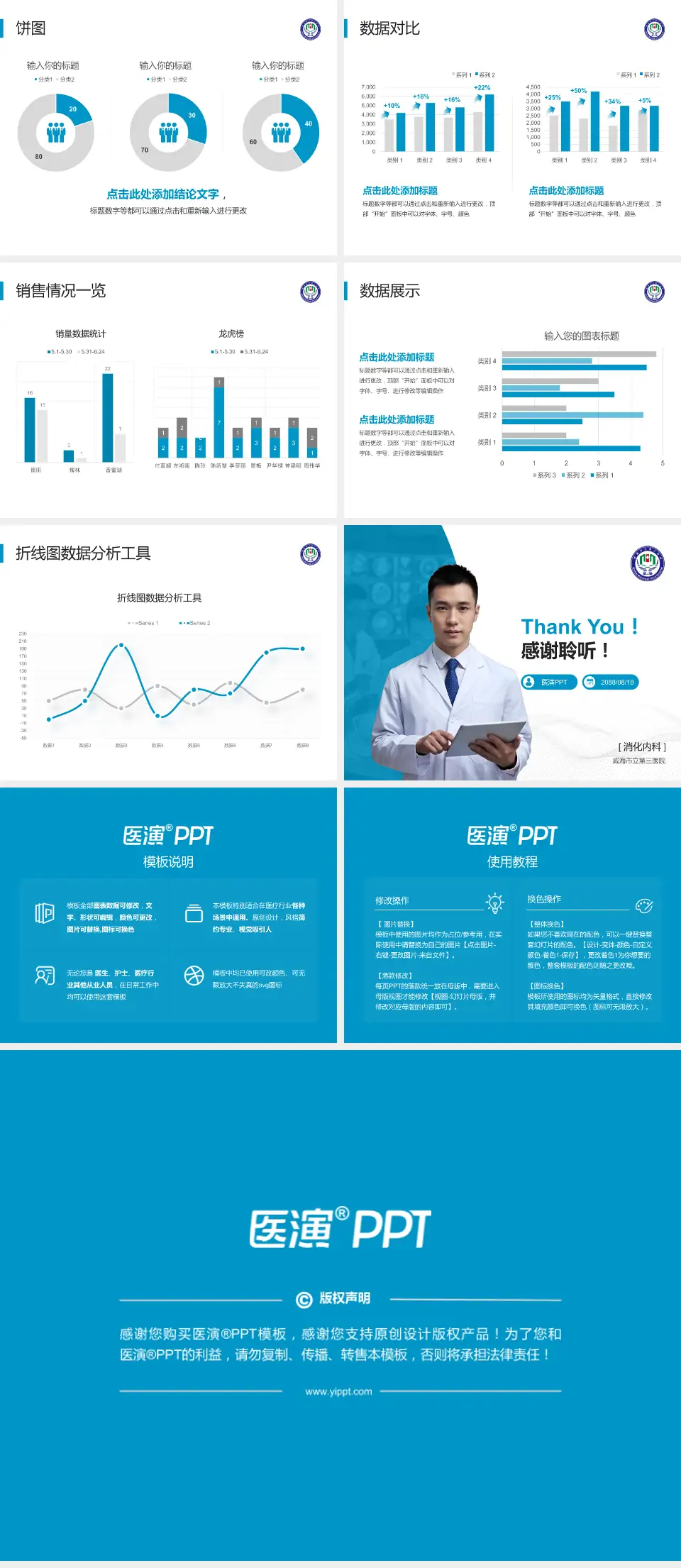 威海市立第三医院病例分享与讨论PPT模板4:3格式幻灯片预览图4