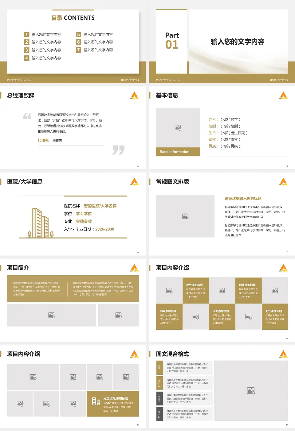 山东省第二人民医院个人求职应聘简历PPT模板16:9格式幻灯片预览图2