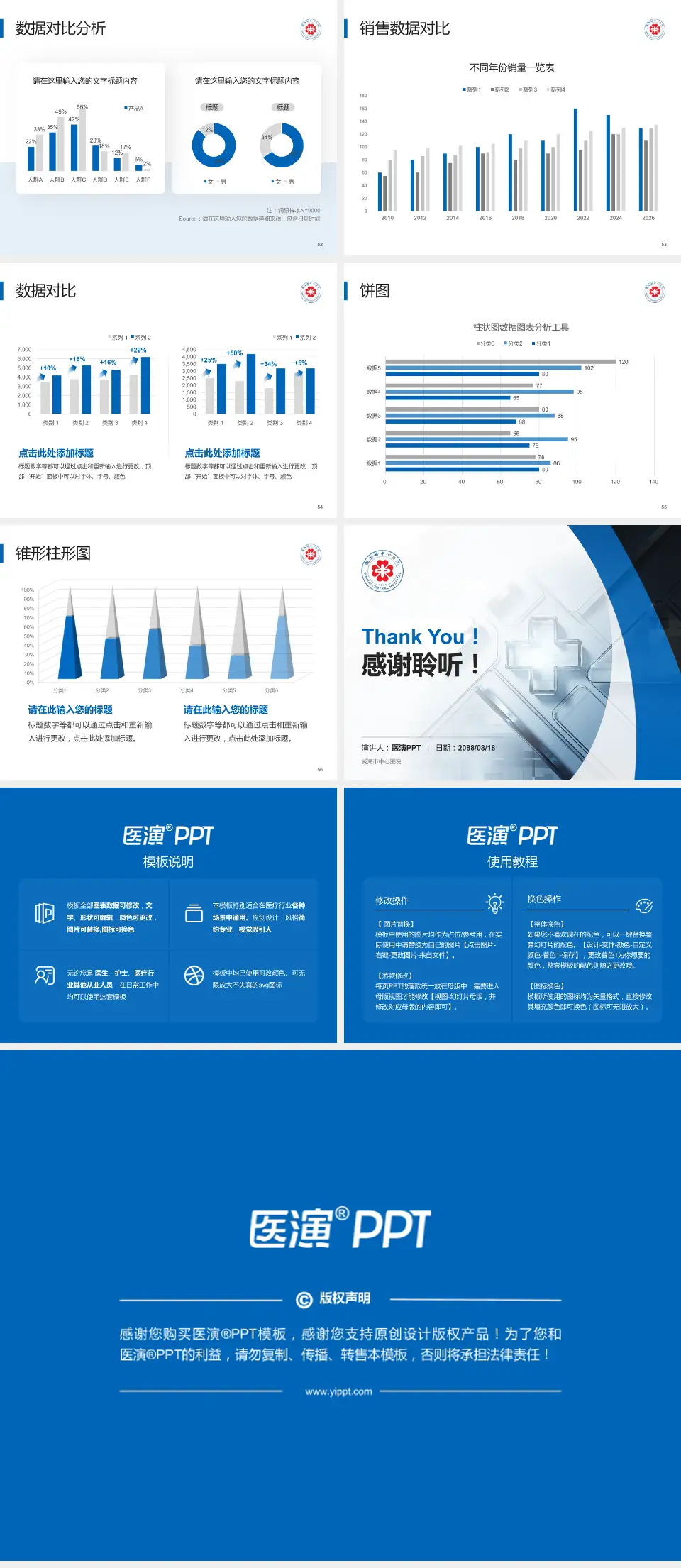 威海市中心医院医疗行业比赛专用PPT模板4:3格式幻灯片预览图7