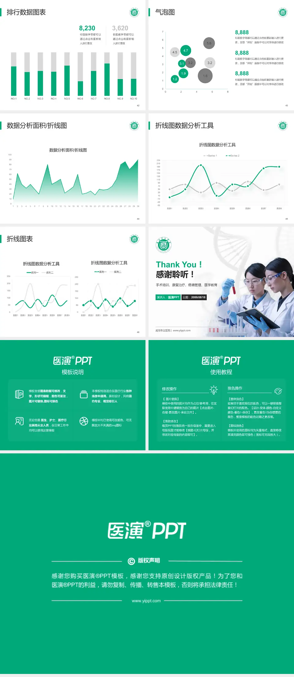 威海市立医院科研成果展示PPT模板4:3格式幻灯片预览图6