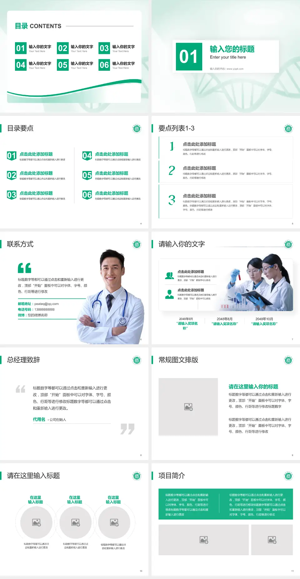 威海市立医院项目申请与汇报PPT模板4:3格式幻灯片预览图2