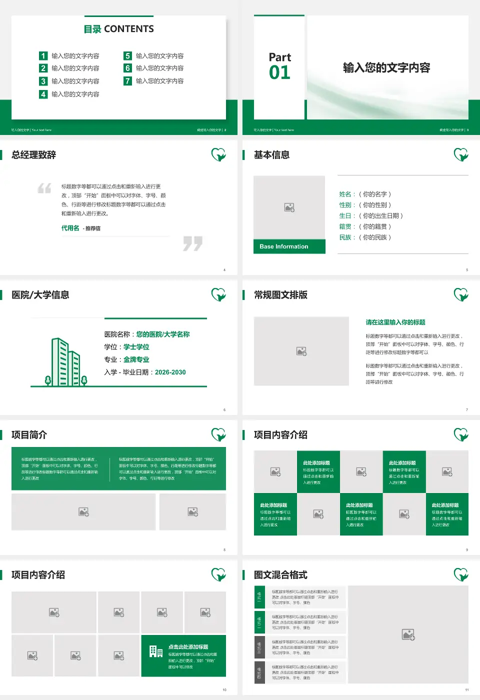 临沂市中医医院高铁院区个人求职应聘简历PPT模板16:9格式幻灯片预览图2