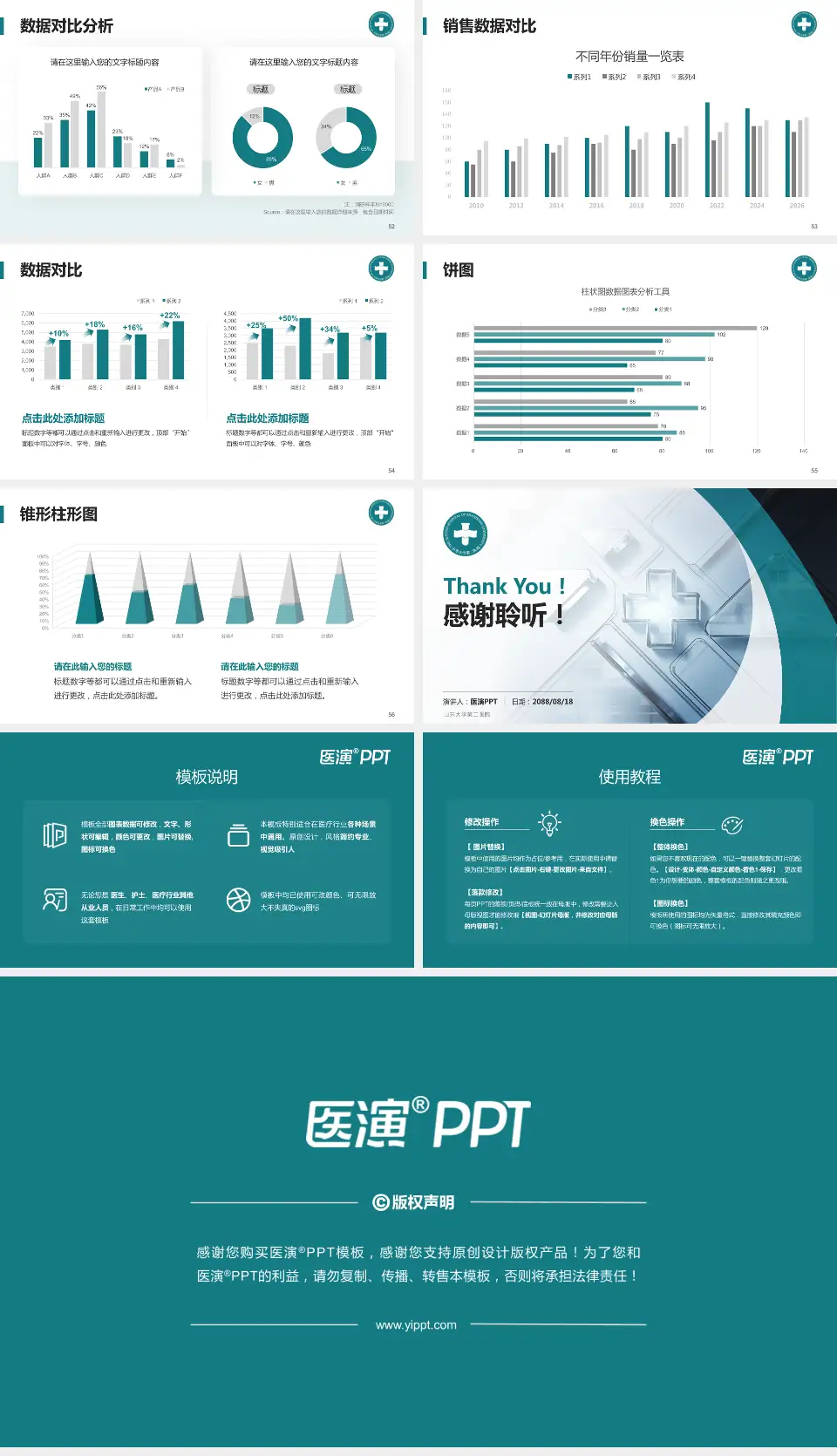 山东大学第二医院医疗行业比赛专用PPT模板16:9格式幻灯片预览图7