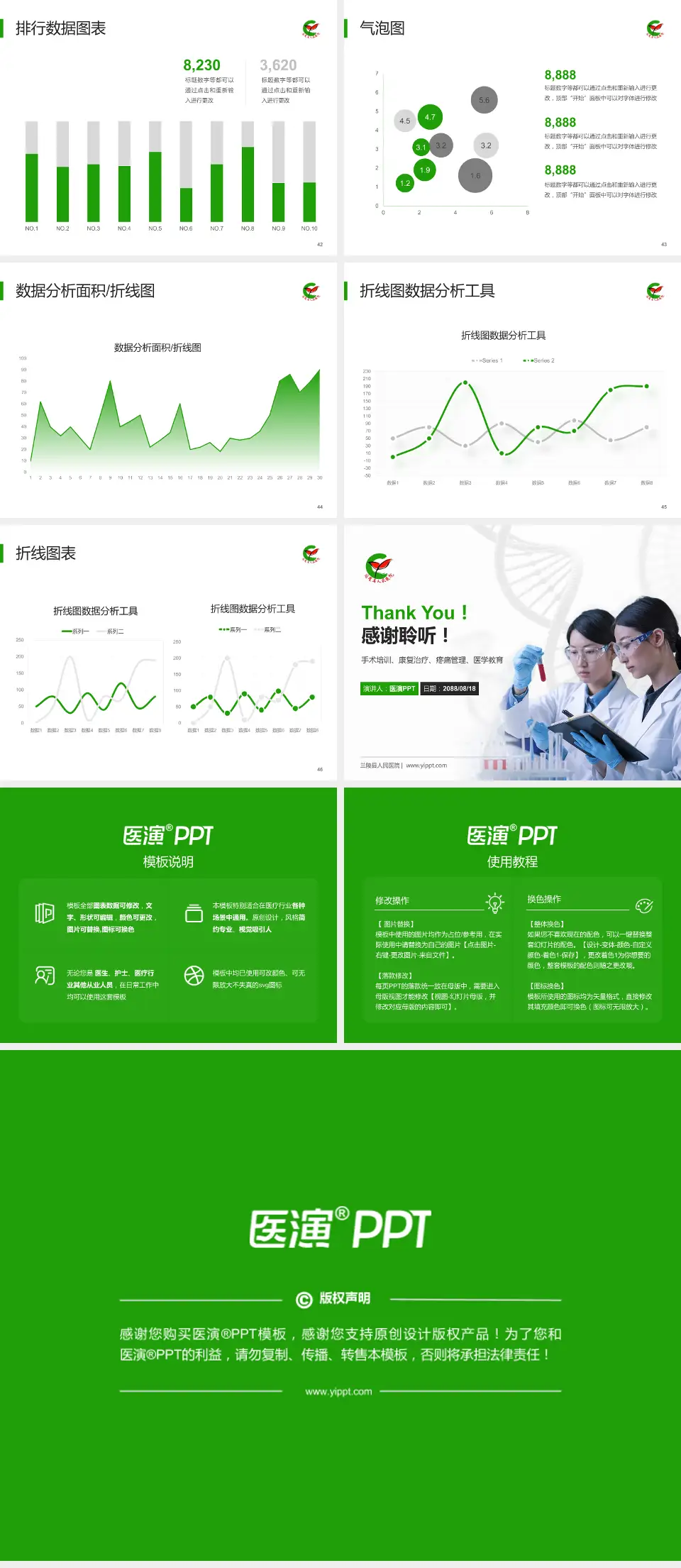 兰陵县人民医院科研成果展示PPT模板4:3格式幻灯片预览图6