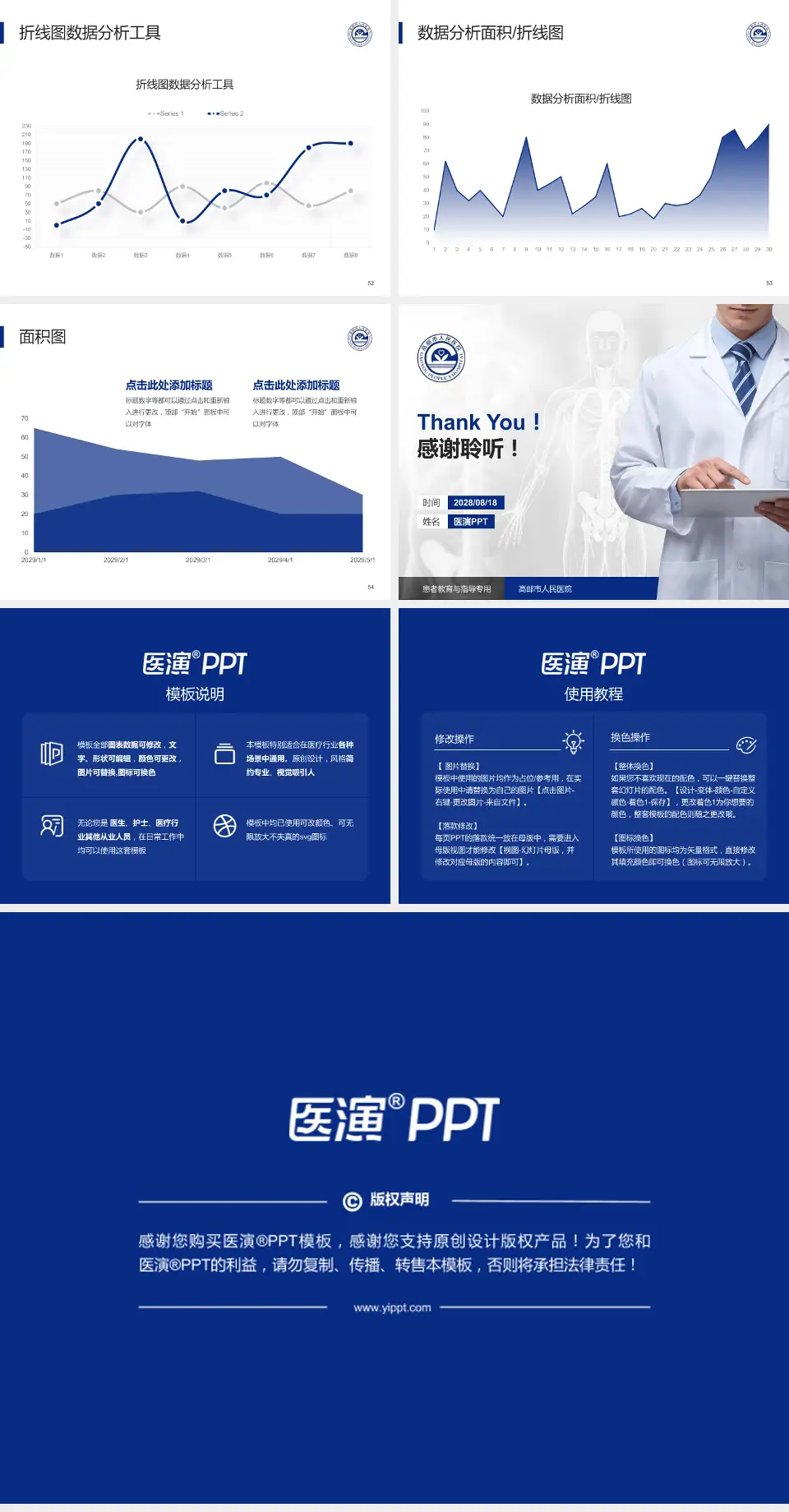 高邮市人民医院患者教育与指导PPT模板4:3格式幻灯片预览图7
