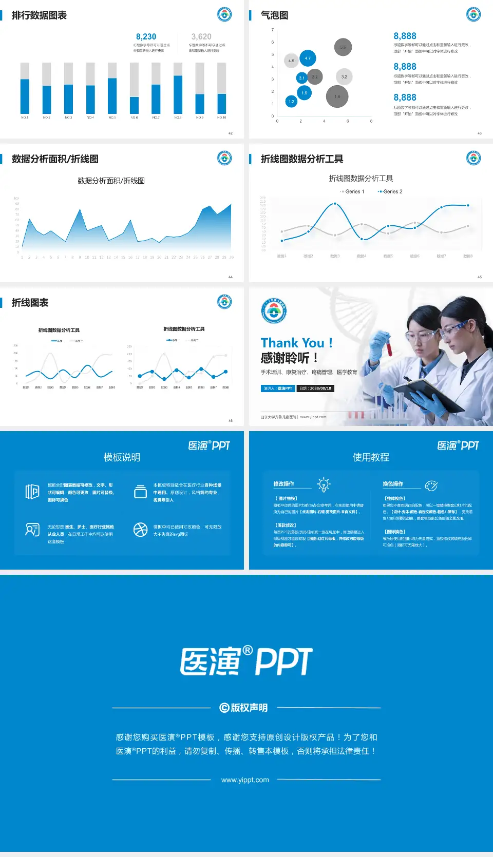 山东大学齐鲁儿童医院科研成果展示PPT模板16:9格式幻灯片预览图6
