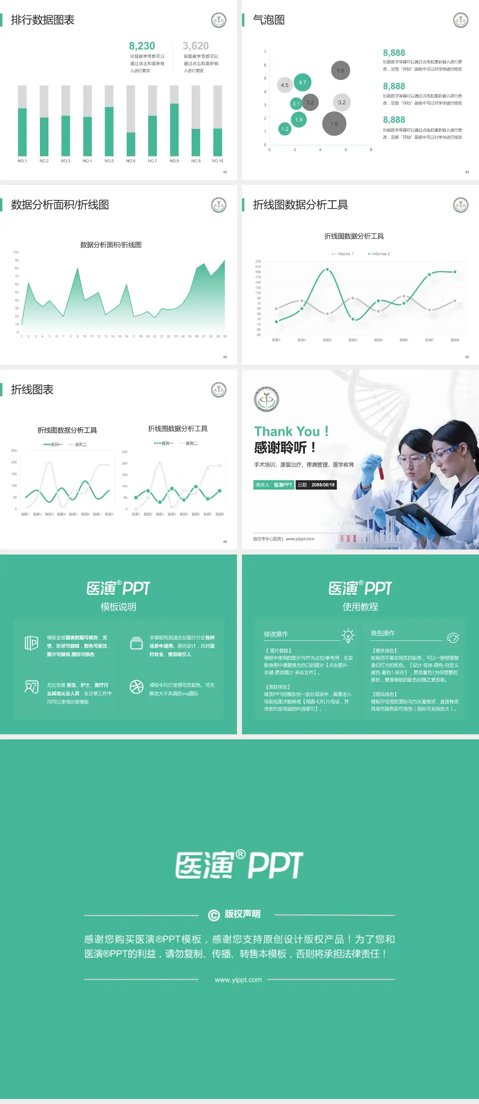 临沂市中心医院科研成果展示PPT模板4:3格式幻灯片预览图6