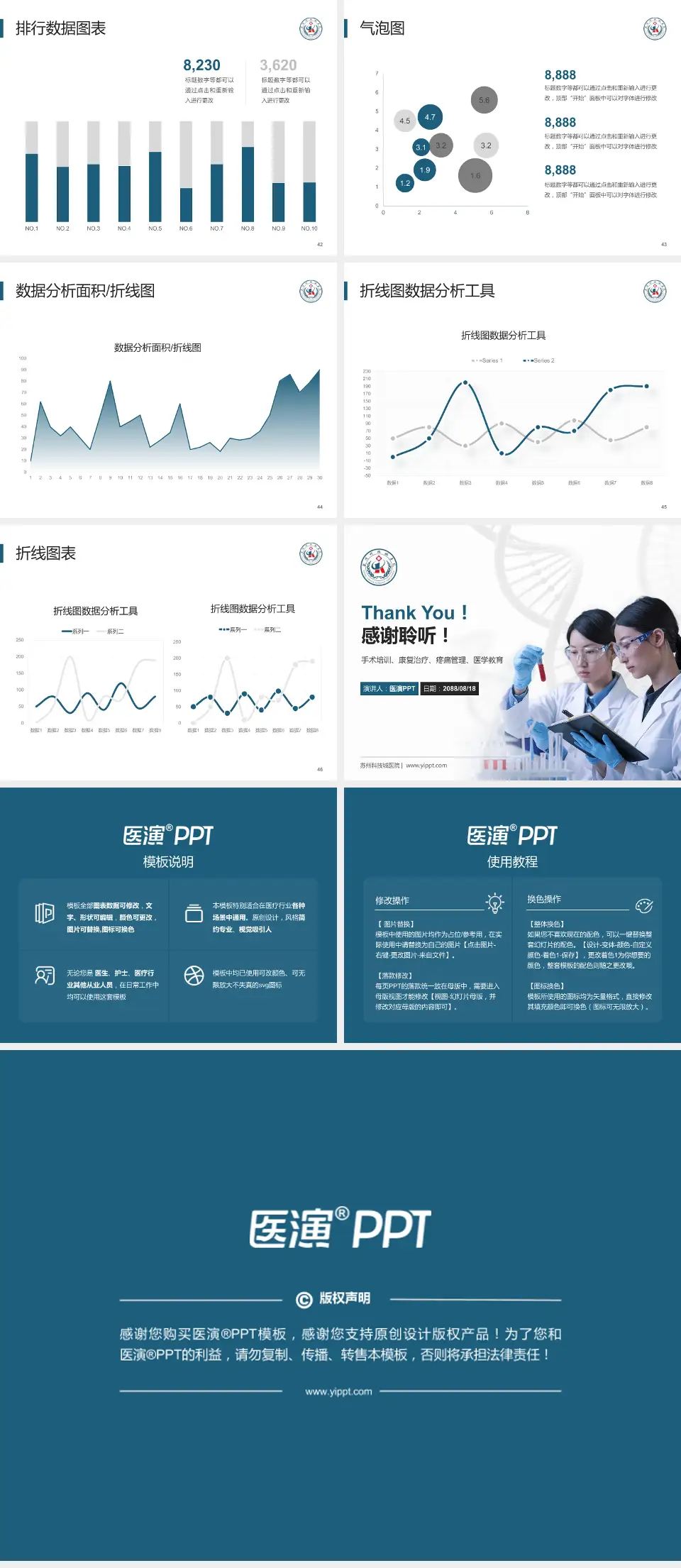 苏州科技城医院科研成果展示PPT模板4:3格式幻灯片预览图6