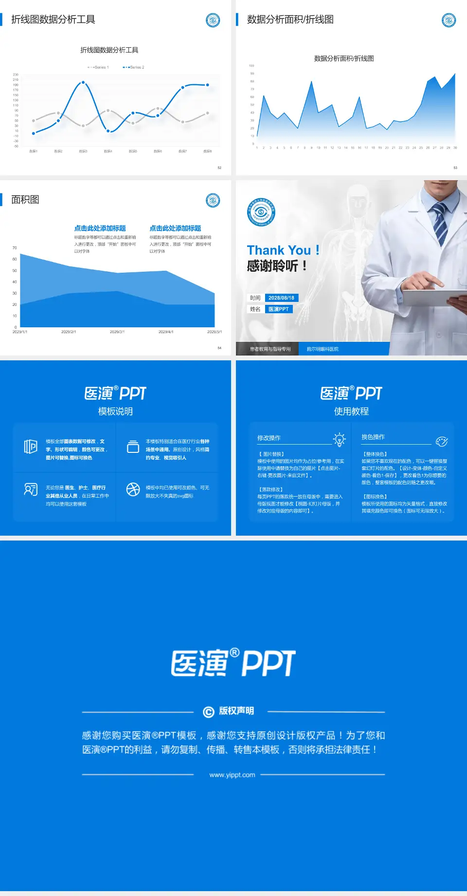 施尔明眼科医院患者教育与指导PPT模板4:3格式幻灯片预览图7
