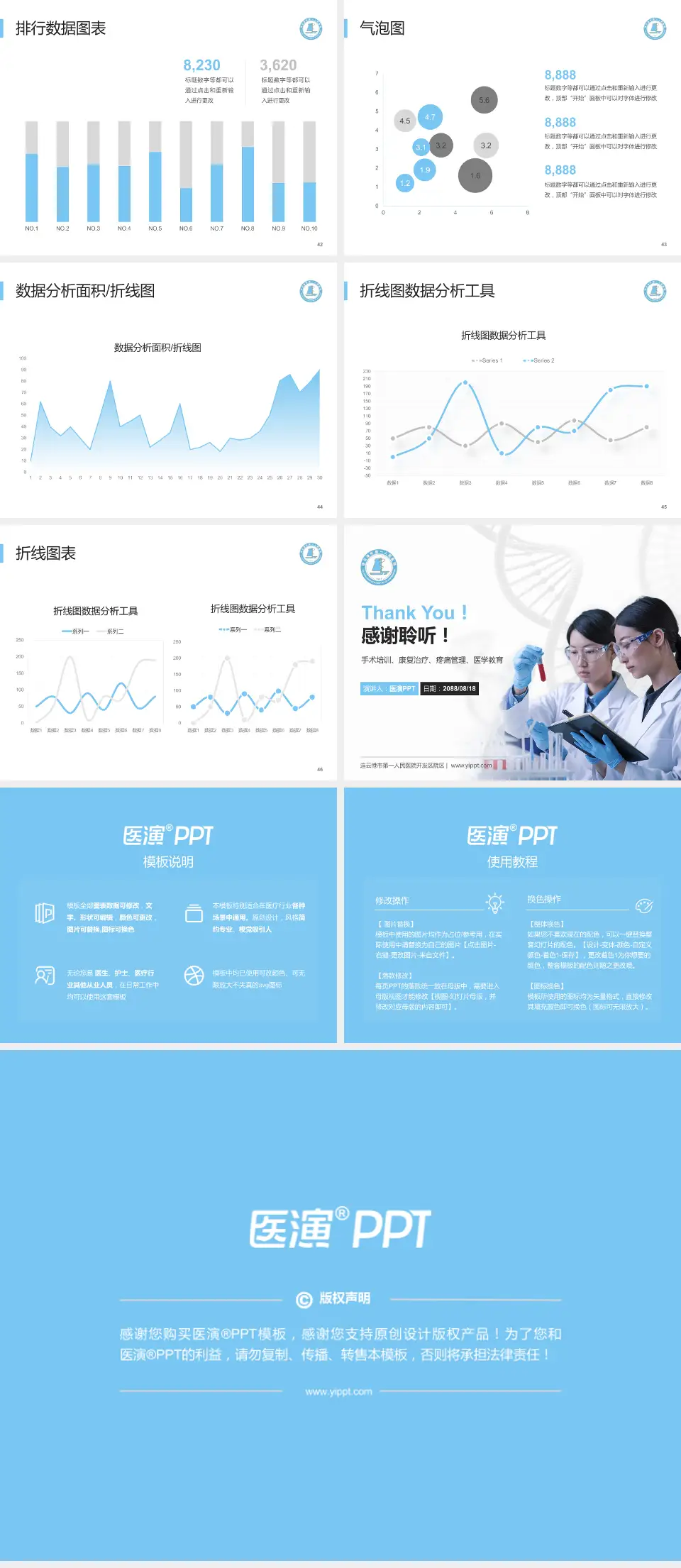 连云港市第一人民医院开发区院区科研成果展示PPT模板4:3格式幻灯片预览图6