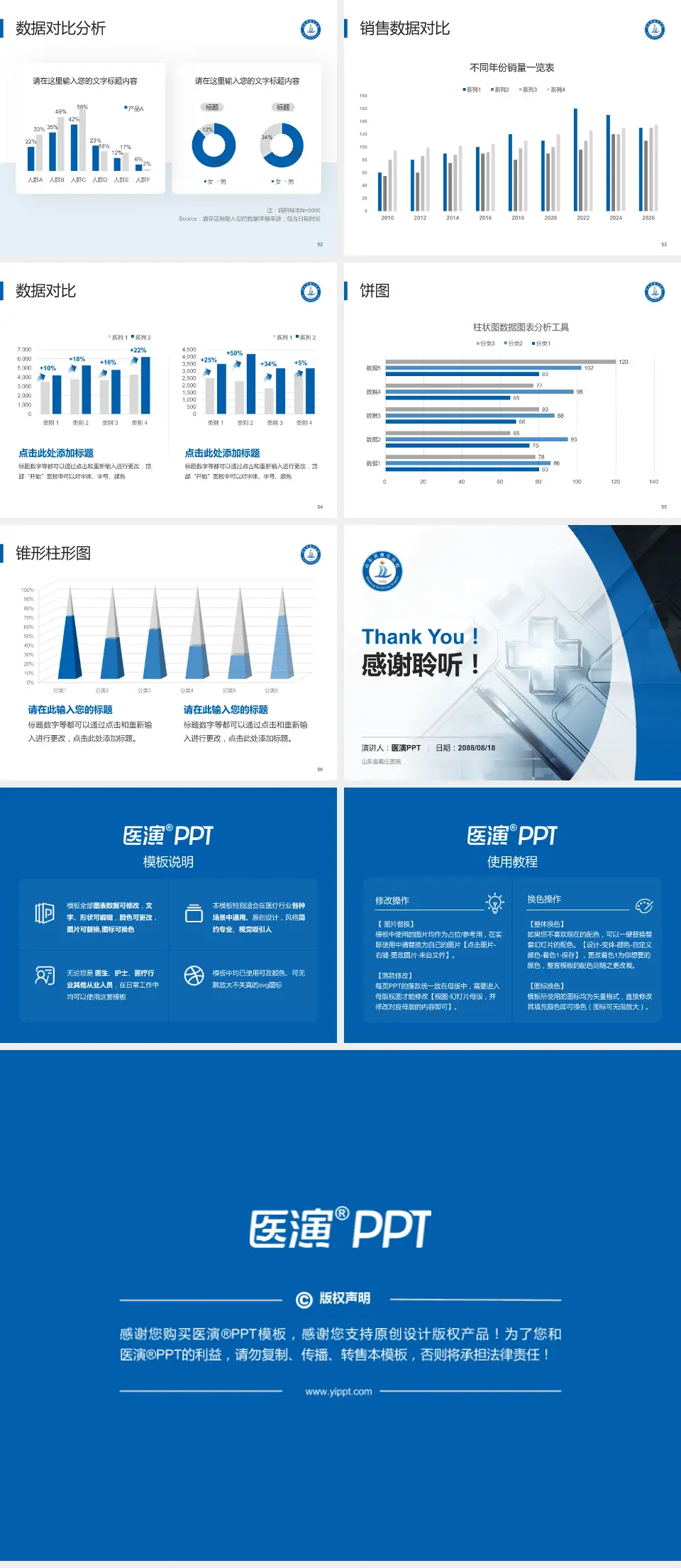 山东省戴庄医院医疗行业比赛专用PPT模板4:3格式幻灯片预览图7