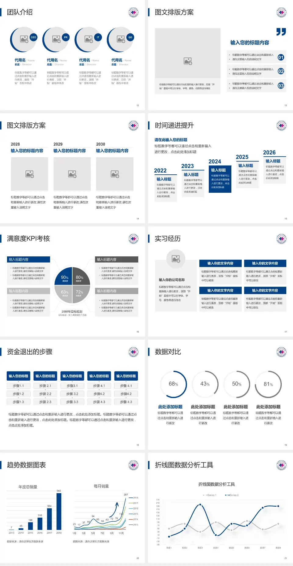 启东市人民医院培训与教育PPT模板4:3格式幻灯片预览图3