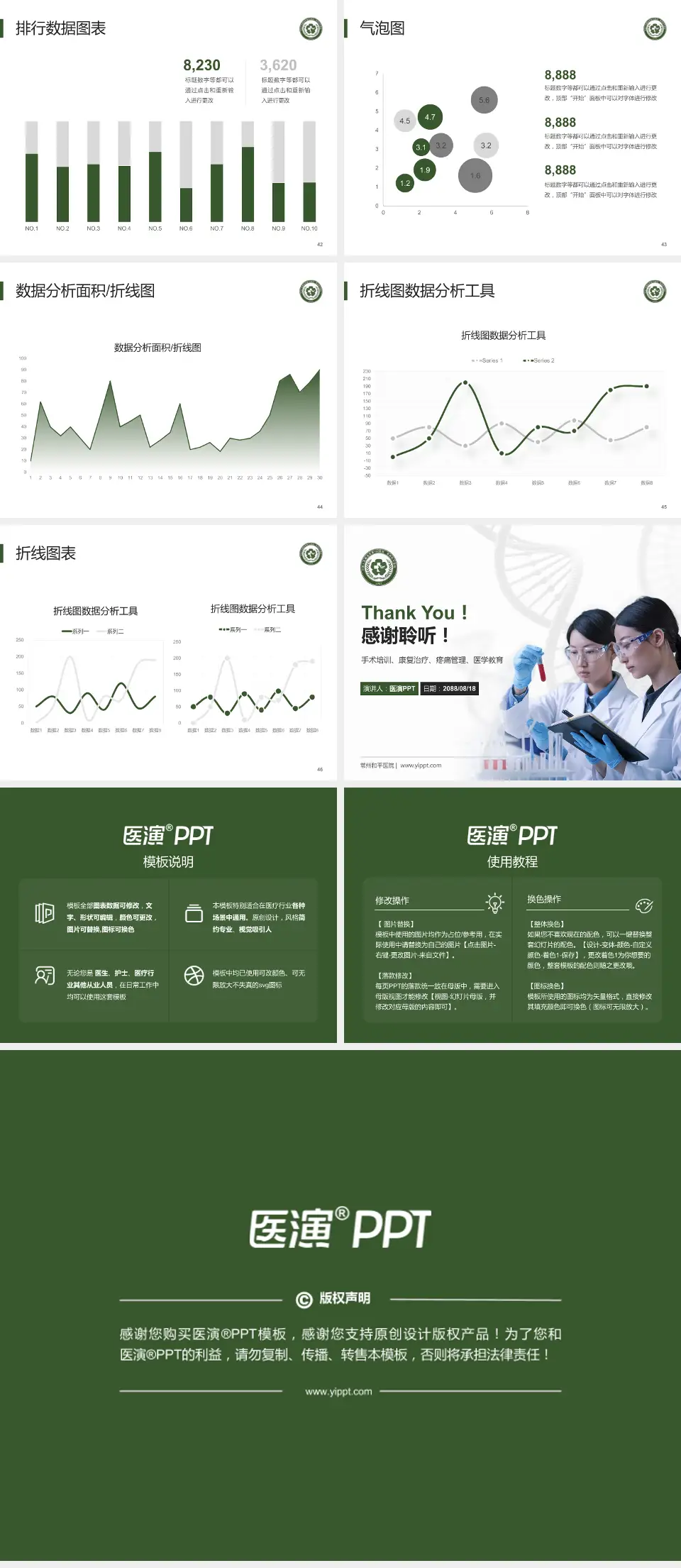 常州和平医院科研成果展示PPT模板4:3格式幻灯片预览图6