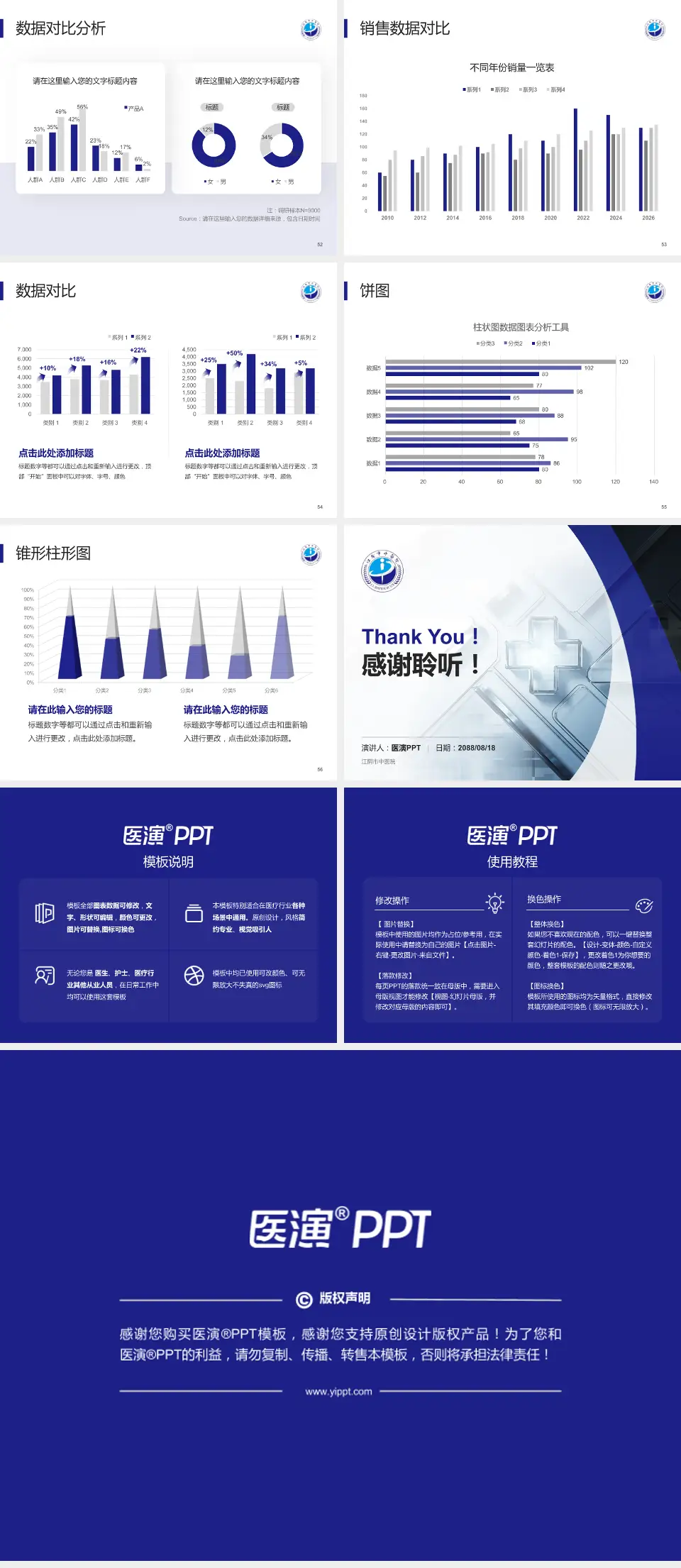 江阴市中医院医疗行业比赛专用PPT模板4:3格式幻灯片预览图7