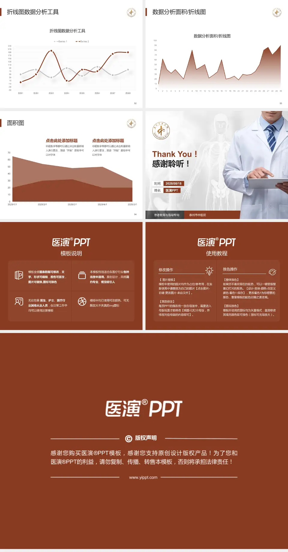 泰州市中医院患者教育与指导PPT模板4:3格式幻灯片预览图7