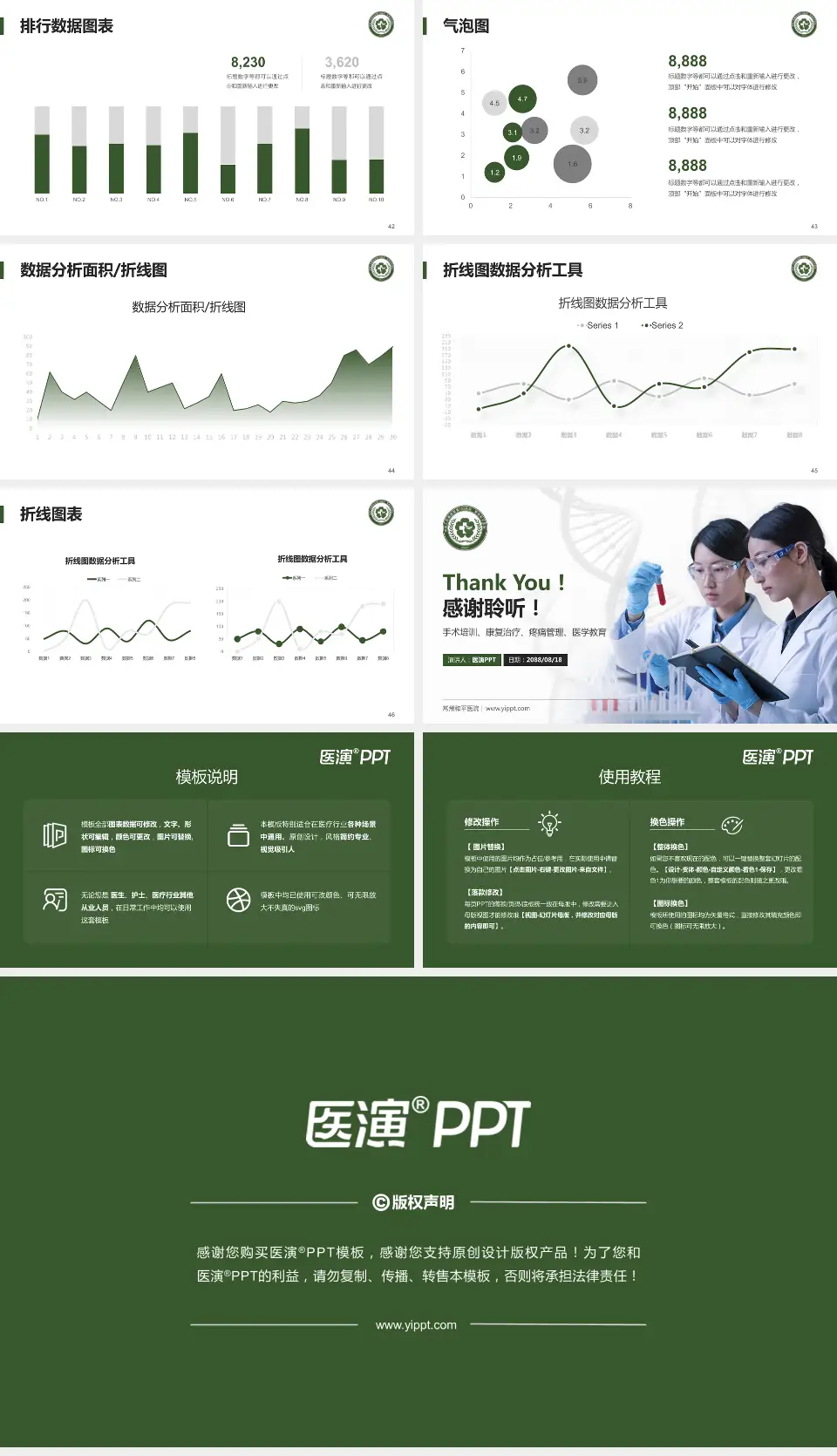 常州和平医院科研成果展示PPT模板16:9格式幻灯片预览图6