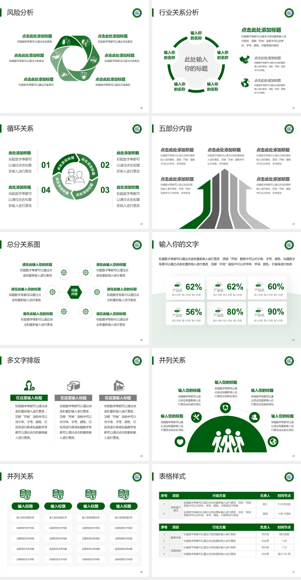 灌云县人民医院科室介绍与推广PPT模板4:3格式幻灯片预览图4