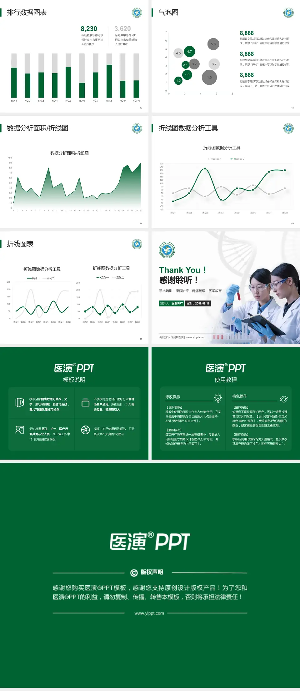 徐州医科大学附属医院科研成果展示PPT模板4:3格式幻灯片预览图6