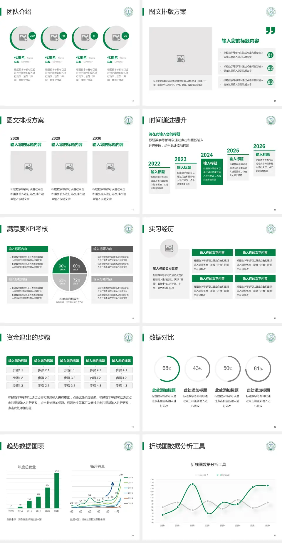 江苏省肿瘤医院培训与教育PPT模板4:3格式幻灯片预览图3
