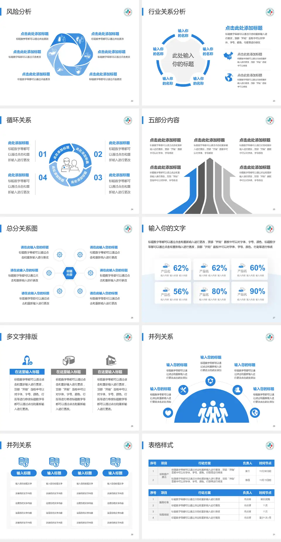盐城市第二人民医院科室介绍与推广PPT模板4:3格式幻灯片预览图4