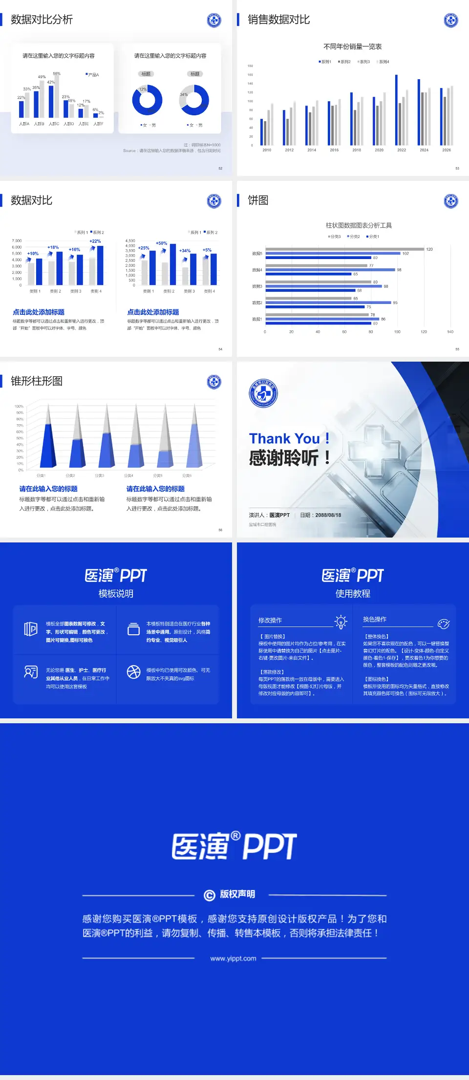 盐城市口腔医院医疗行业比赛专用PPT模板4:3格式幻灯片预览图7