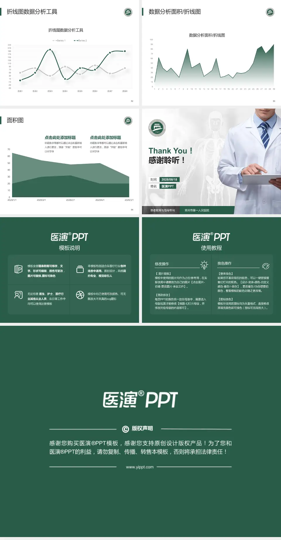 常州市第一人民医院患者教育与指导PPT模板4:3格式幻灯片预览图7