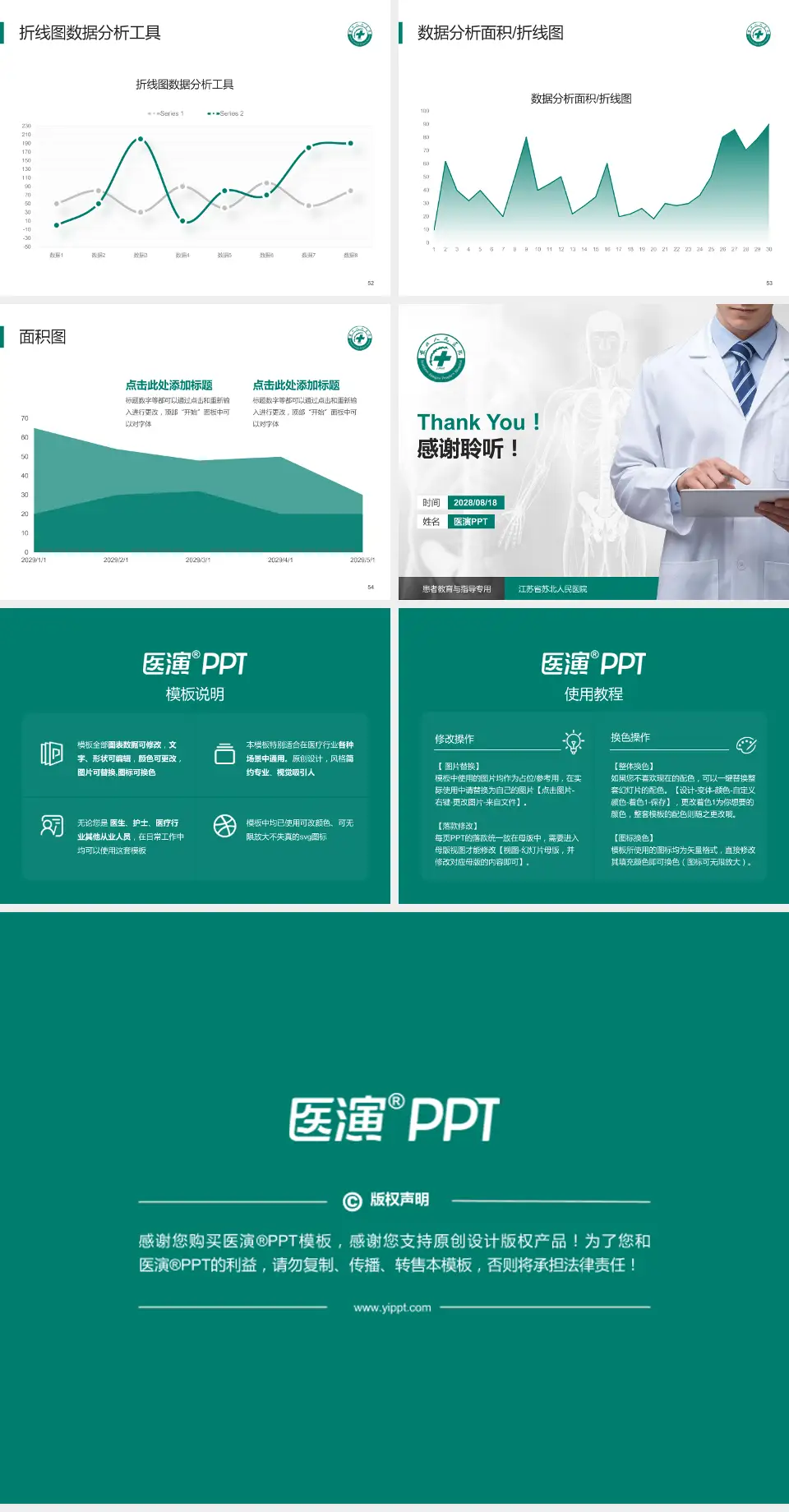 江苏省苏北人民医院患者教育与指导PPT模板4:3格式幻灯片预览图7