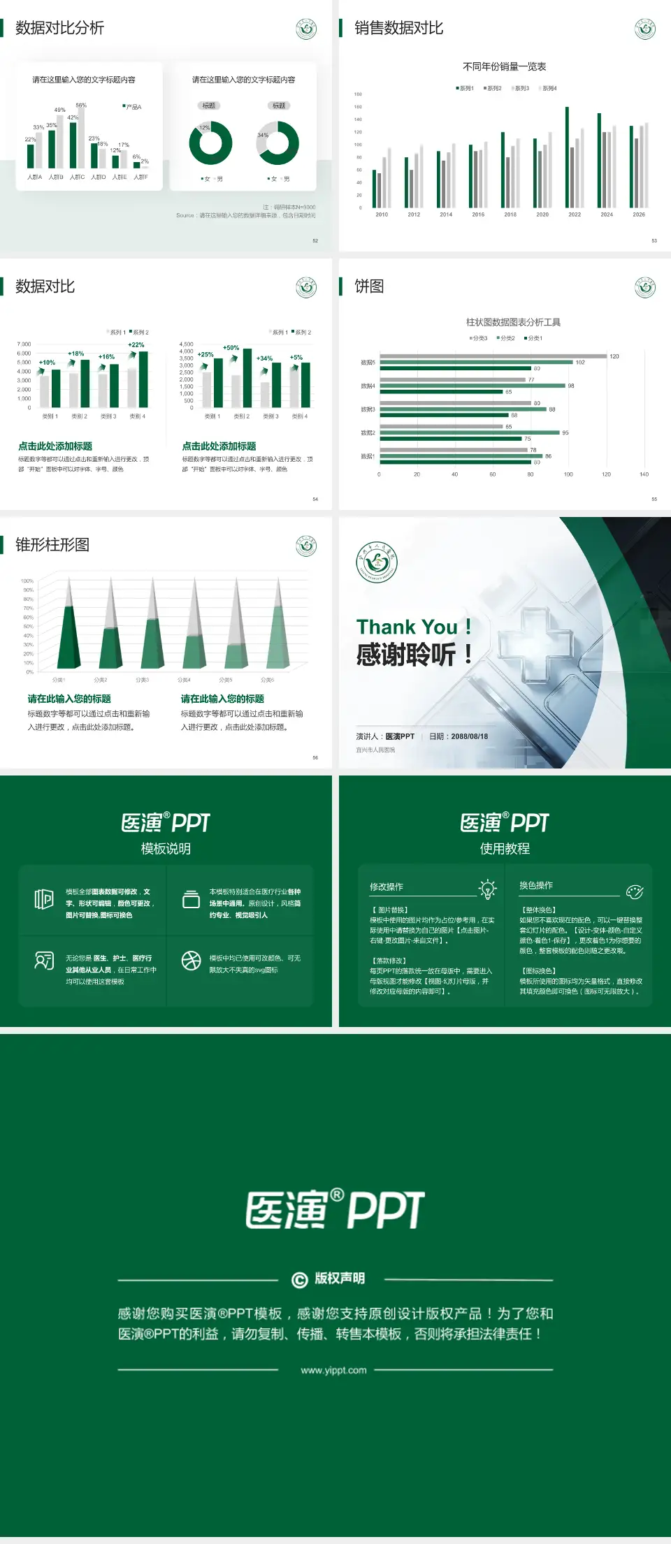 宜兴市人民医院医疗行业比赛专用PPT模板4:3格式幻灯片预览图7