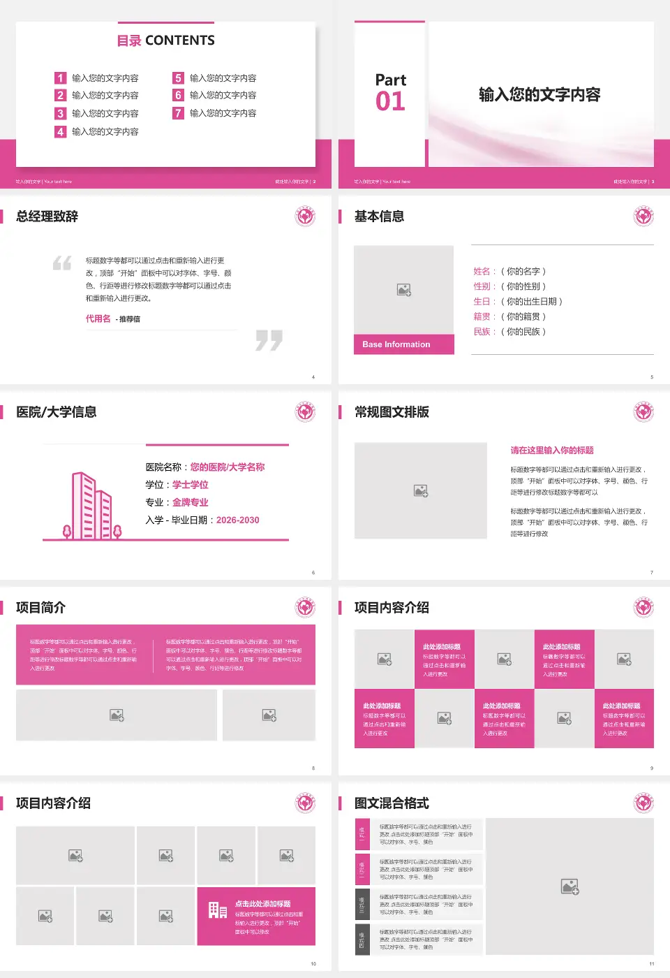 无锡市妇幼保健院个人求职应聘简历PPT模板16:9格式幻灯片预览图2