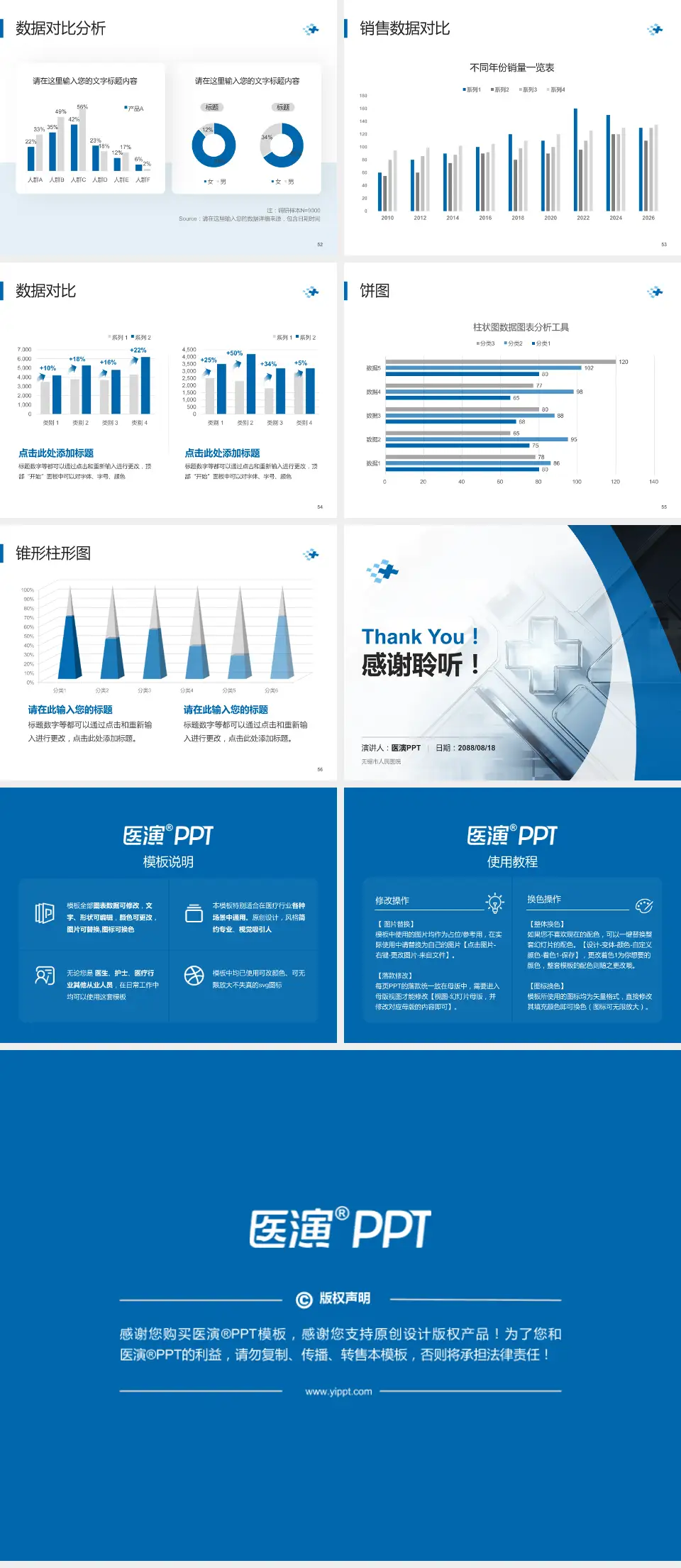 无锡市人民医院医疗行业比赛专用PPT模板4:3格式幻灯片预览图7