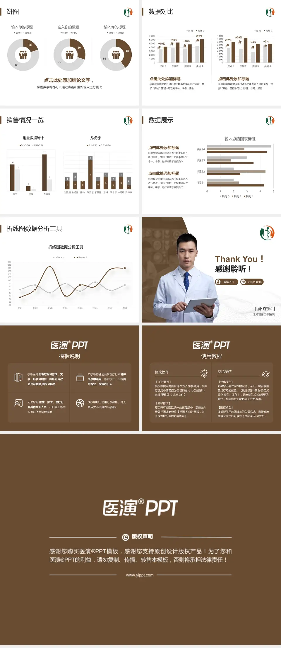 江苏省第二中医院病例分享与讨论PPT模板4:3格式幻灯片预览图4