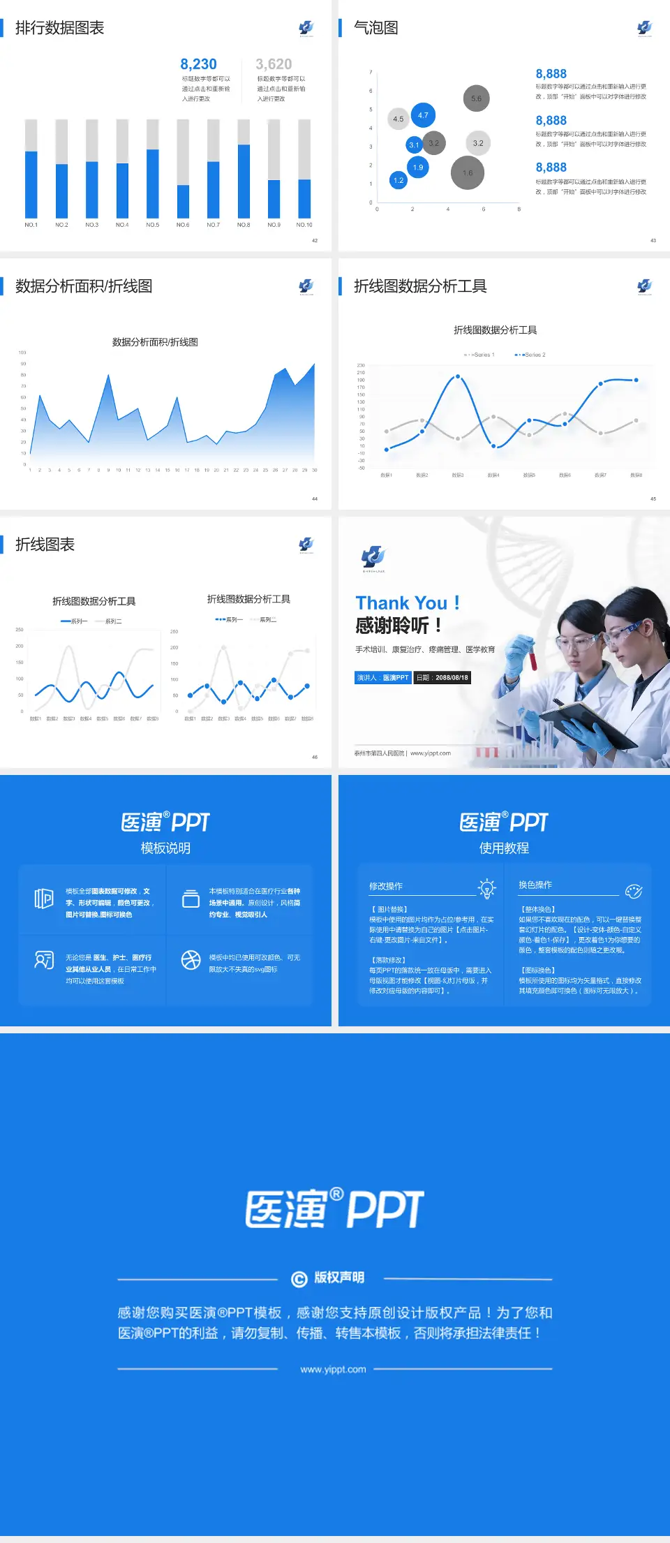 泰州市第四人民医院科研成果展示PPT模板4:3格式幻灯片预览图6