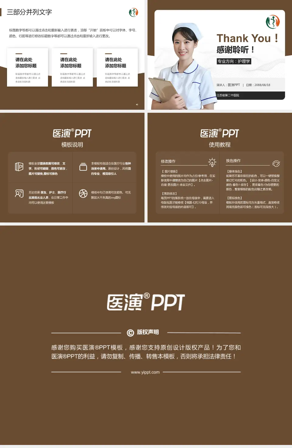 江苏省第二中医院护理专业职业生涯规划PPT模板4:3格式幻灯片预览图6