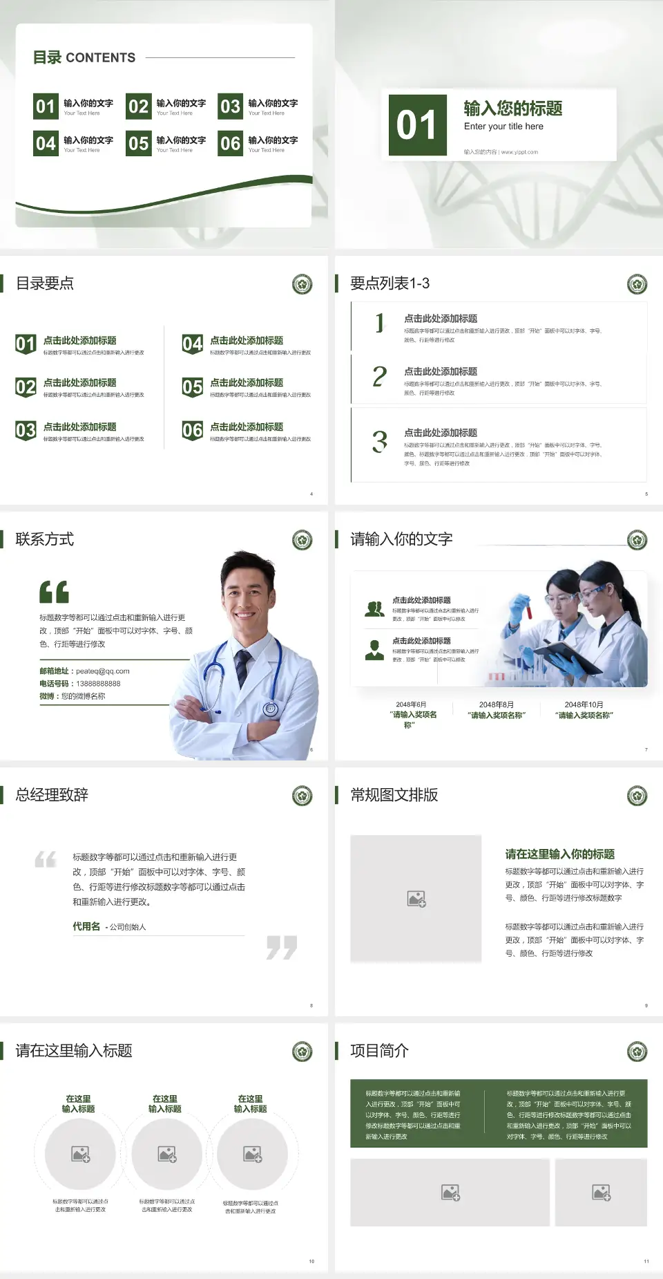 常州和平医院项目申请与汇报PPT模板4:3格式幻灯片预览图2