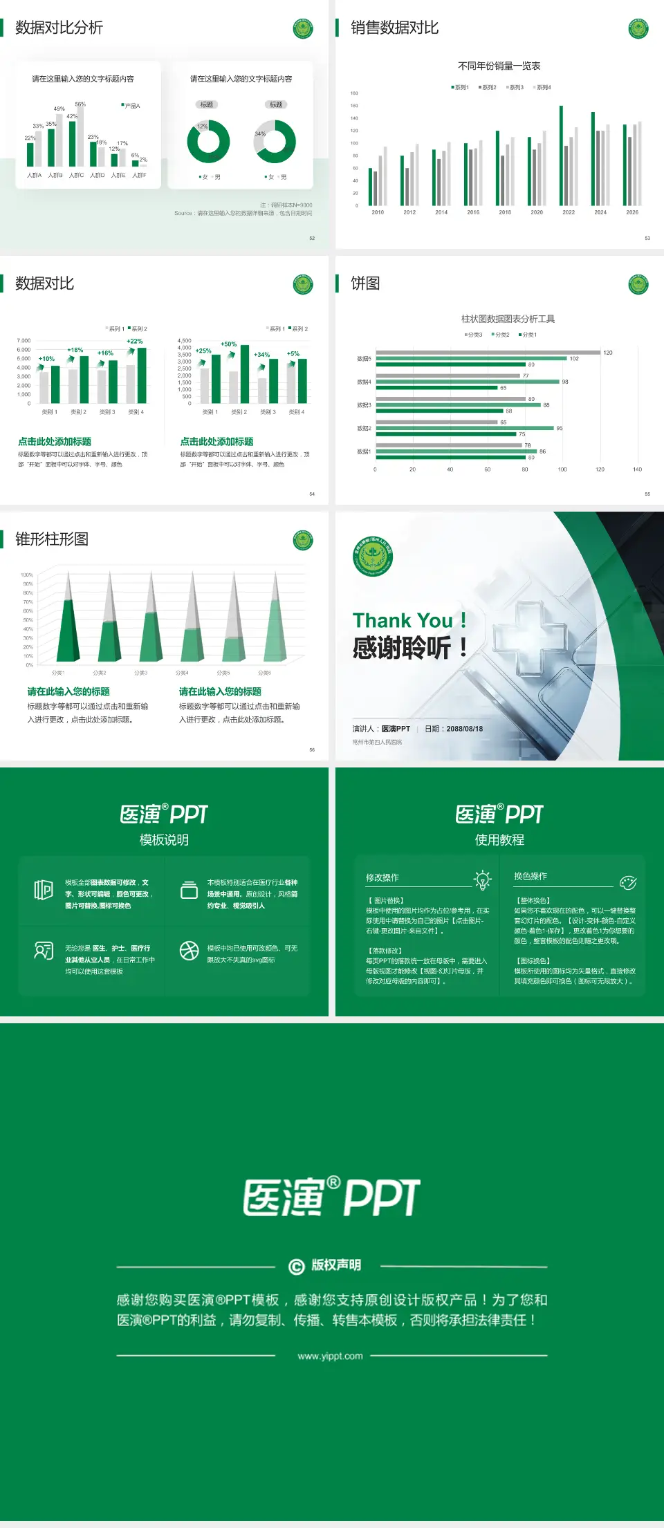 常州市第四人民医院医疗行业比赛专用PPT模板4:3格式幻灯片预览图7