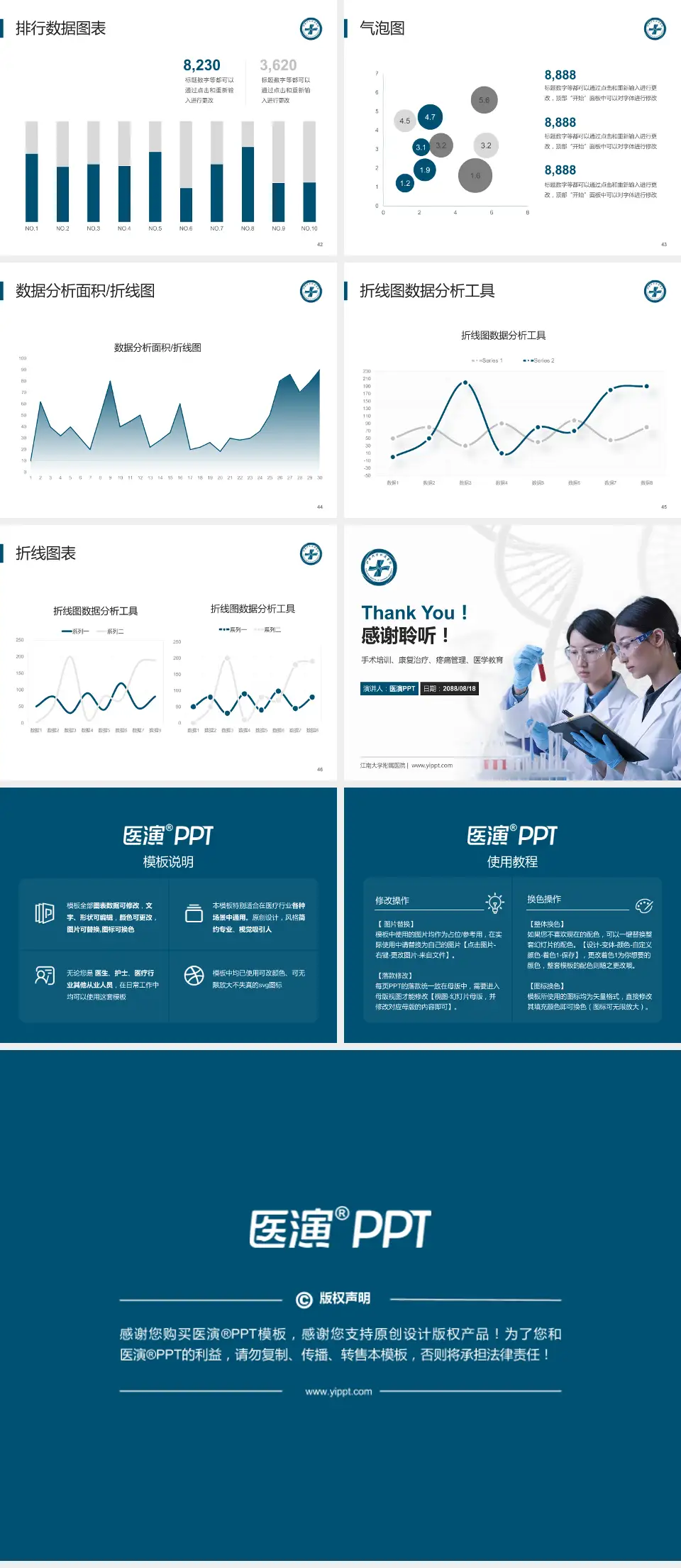 江南大学附属医院科研成果展示PPT模板4:3格式幻灯片预览图6