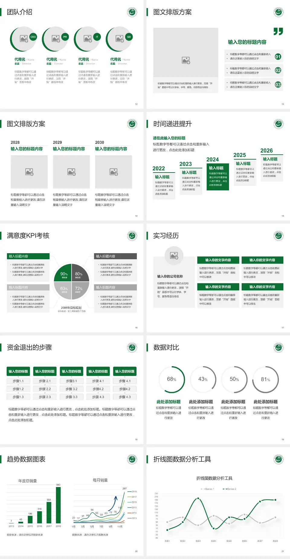 张家港市中医医院培训与教育PPT模板4:3格式幻灯片预览图3