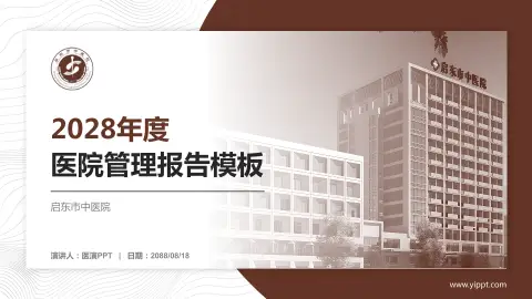启东市中医院医院管理报告PPT模板