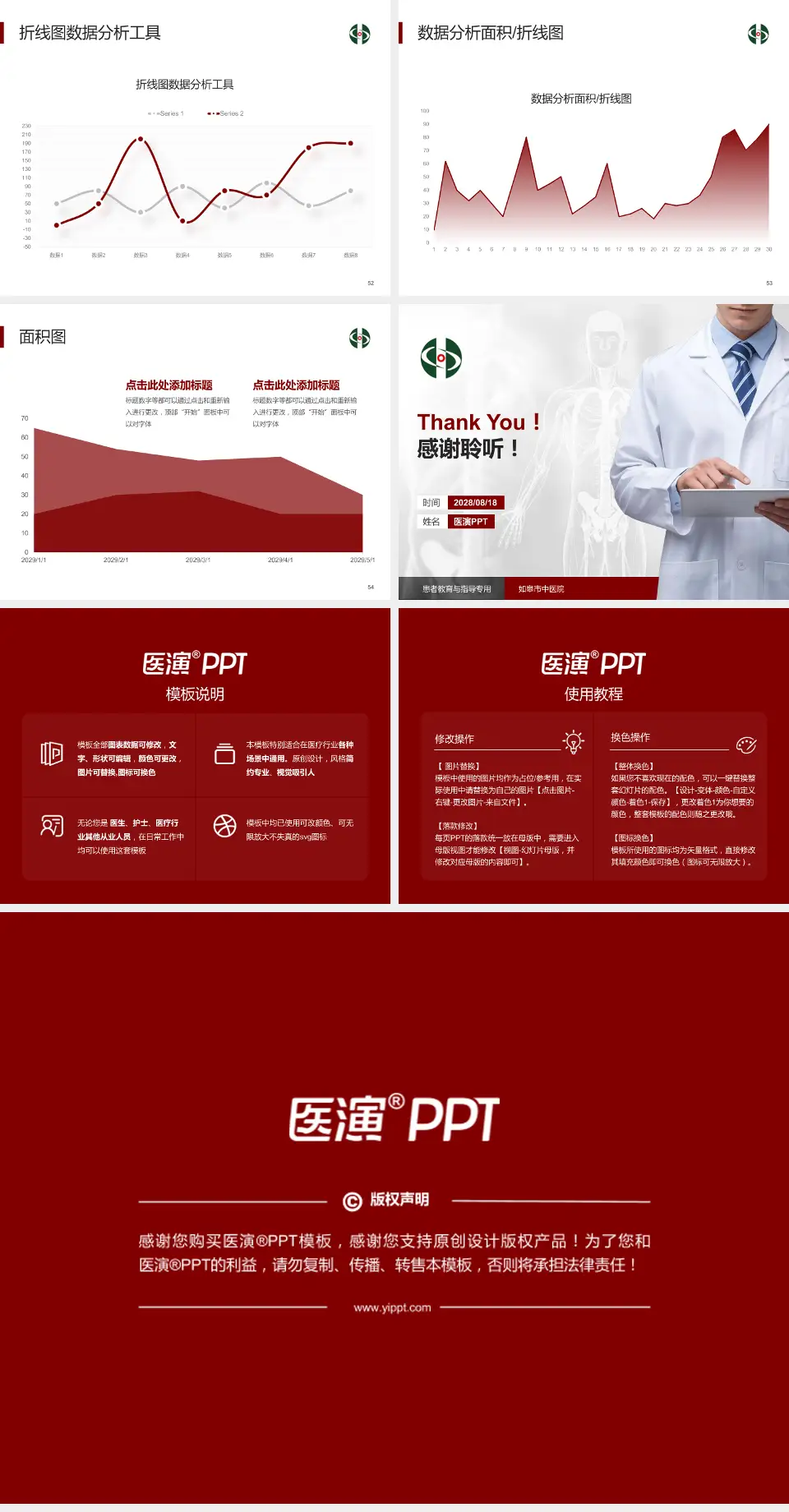 如皋市中医院患者教育与指导PPT模板4:3格式幻灯片预览图7