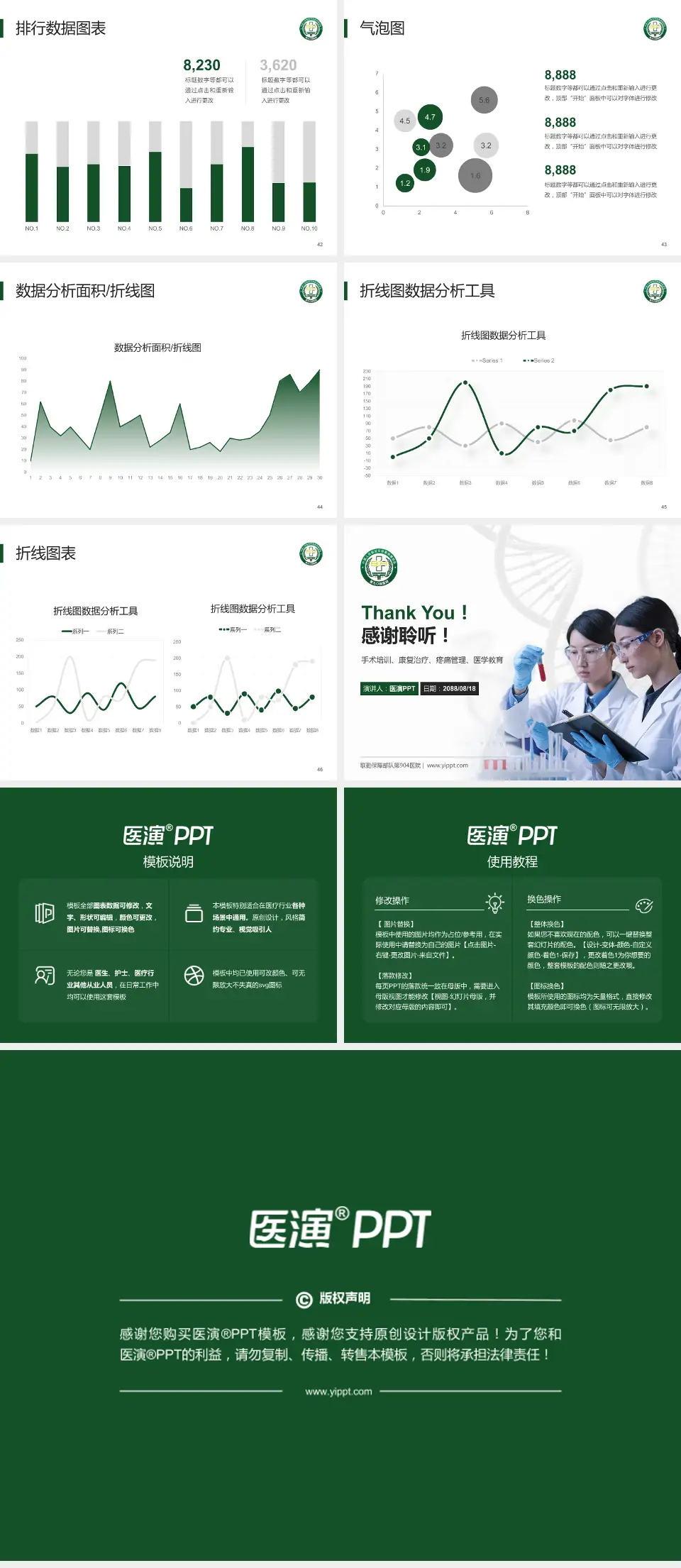 联勤保障部队第904医院科研成果展示PPT模板4:3格式幻灯片预览图6