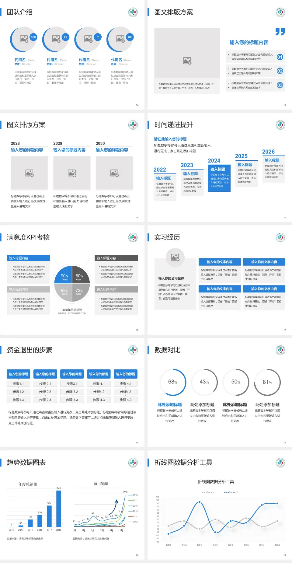 盐城市第二人民医院培训与教育PPT模板4:3格式幻灯片预览图3