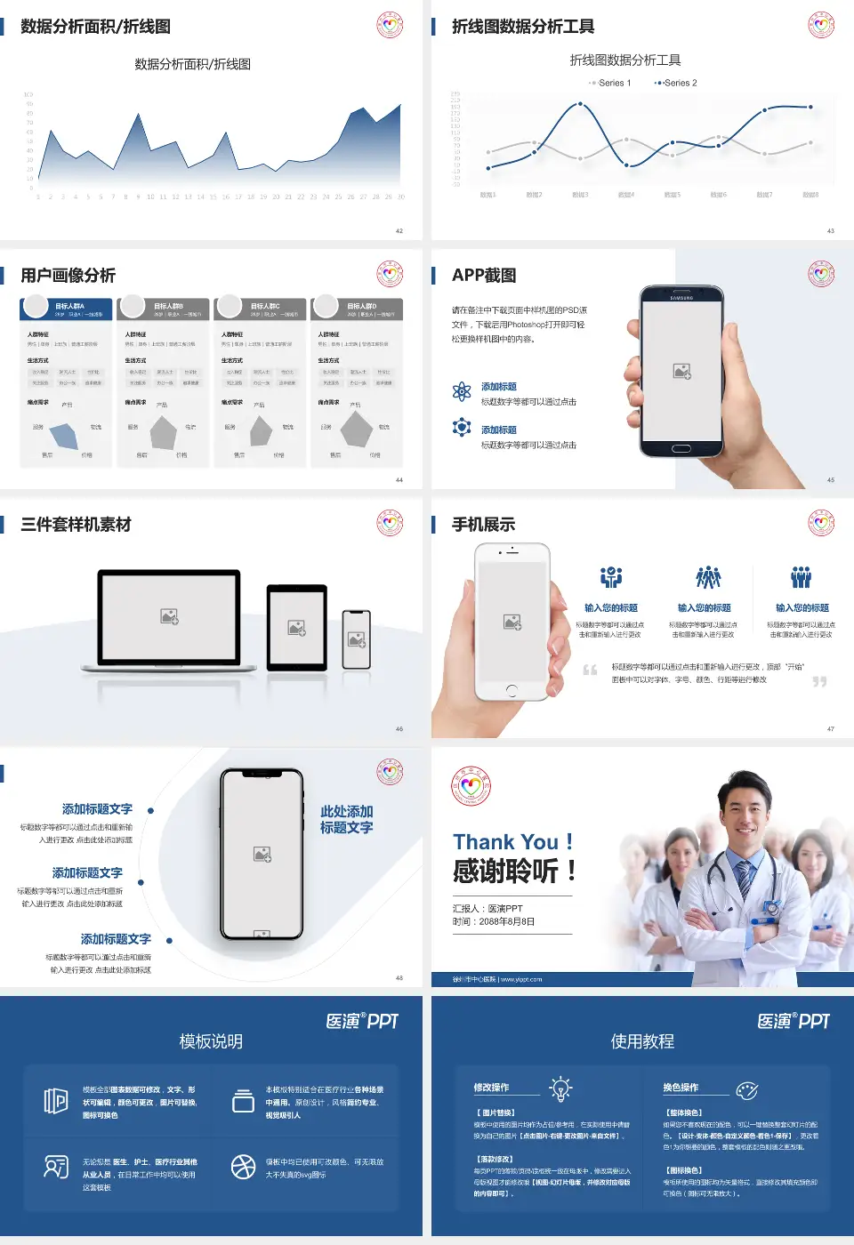 徐州市中心医院科室介绍与推广PPT模板16:9格式幻灯片预览图6